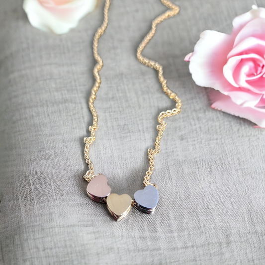 3 COLOR HEART NECKLACE