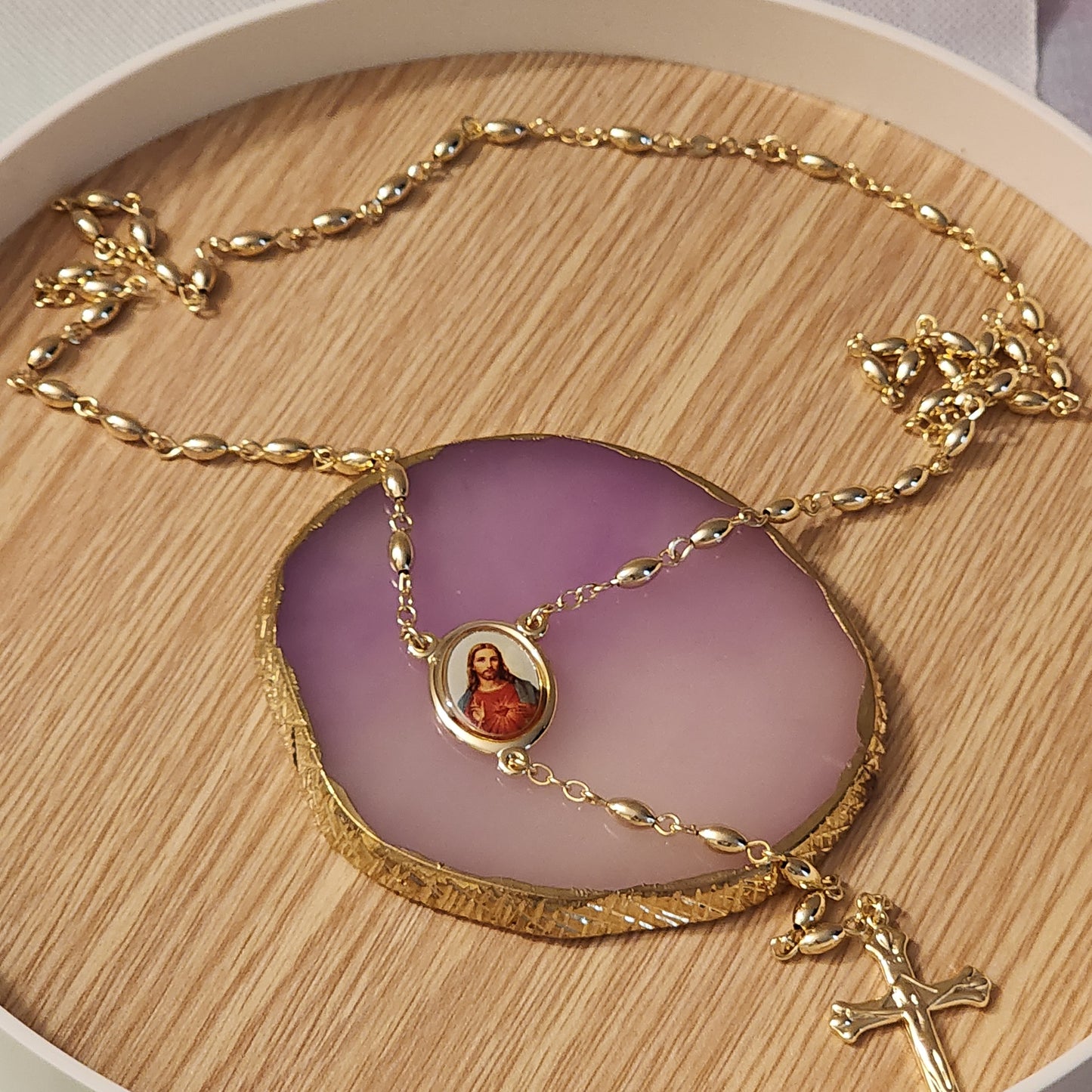 Jesus rosary necklace