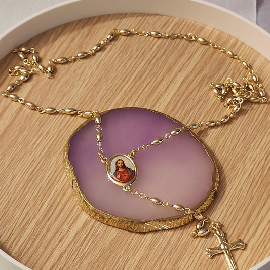 Jesus rosary necklace